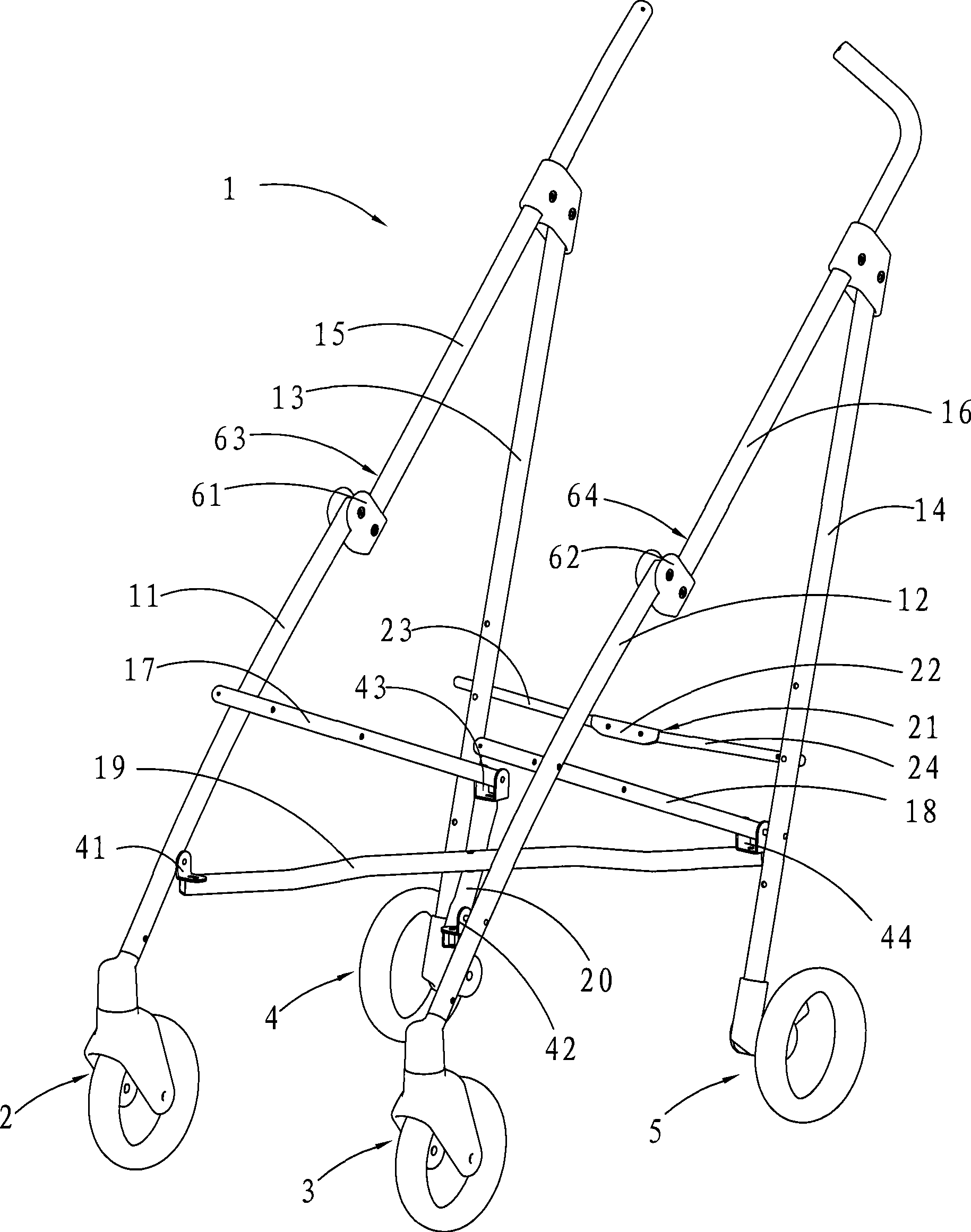 Umbrella shaped handle cart for children