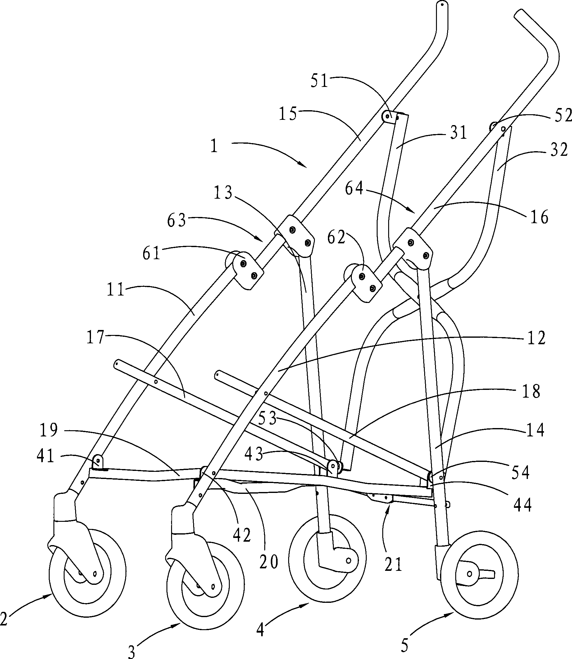 Umbrella shaped handle cart for children