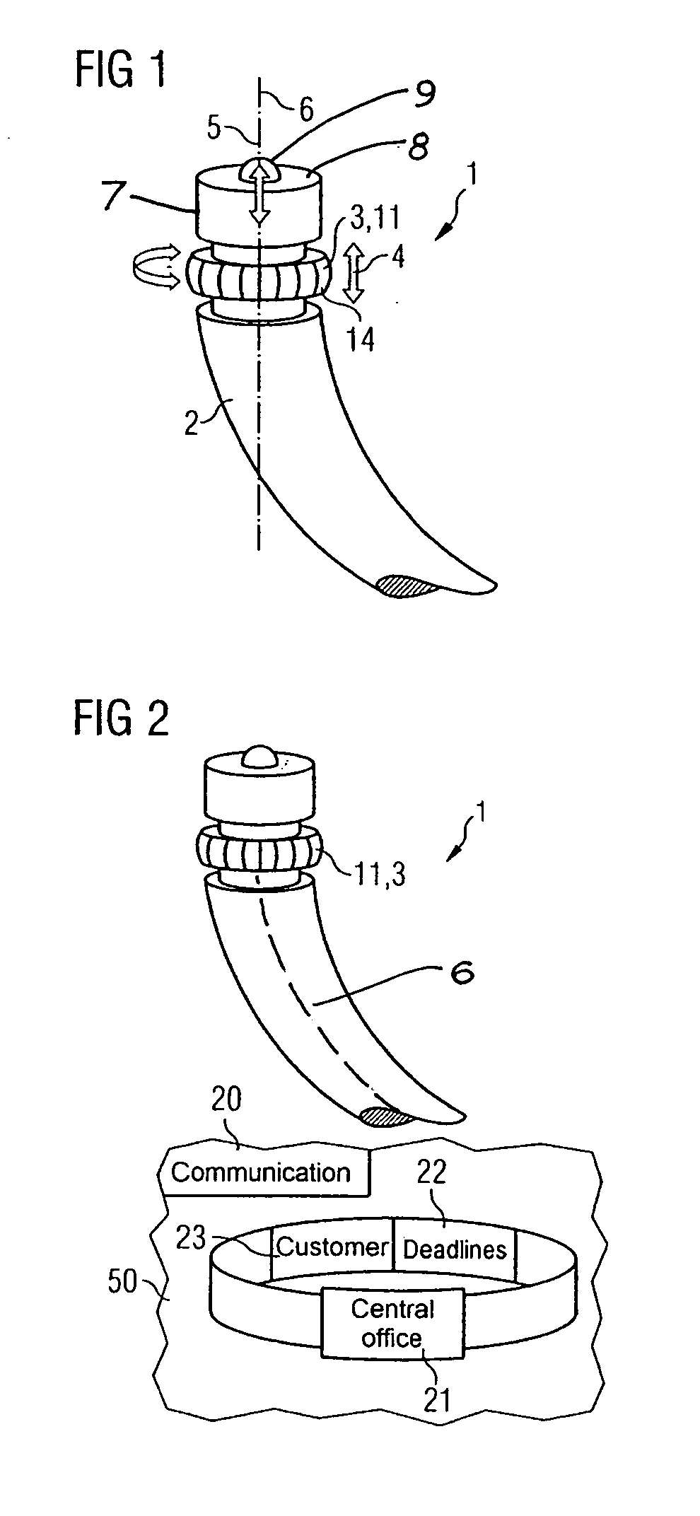 Control device having a rotating actuator