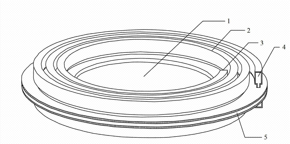 Radial logarithmic helix waveguide slow wave line and processing method thereof