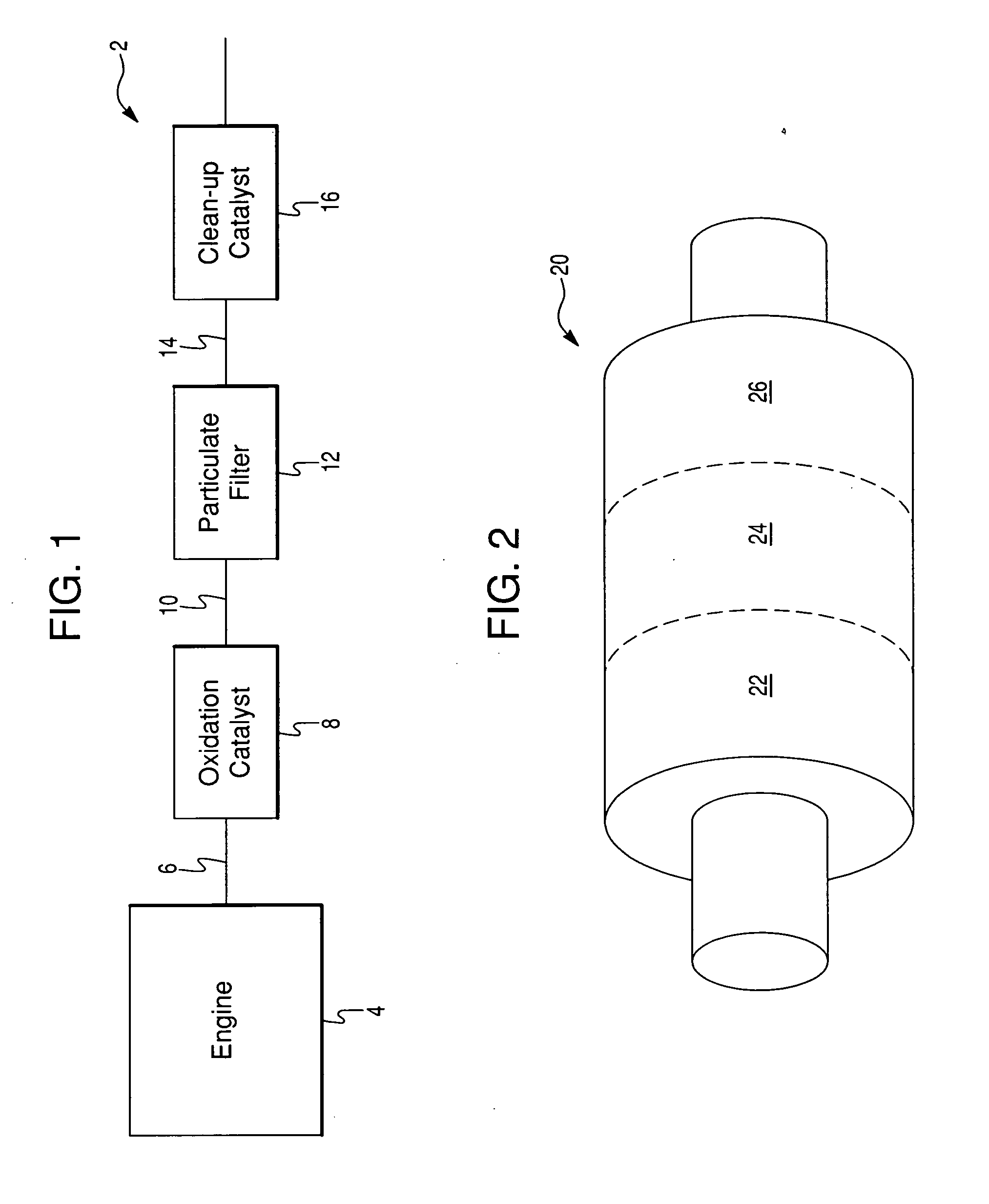 DOC and particulate control system for diesel engines