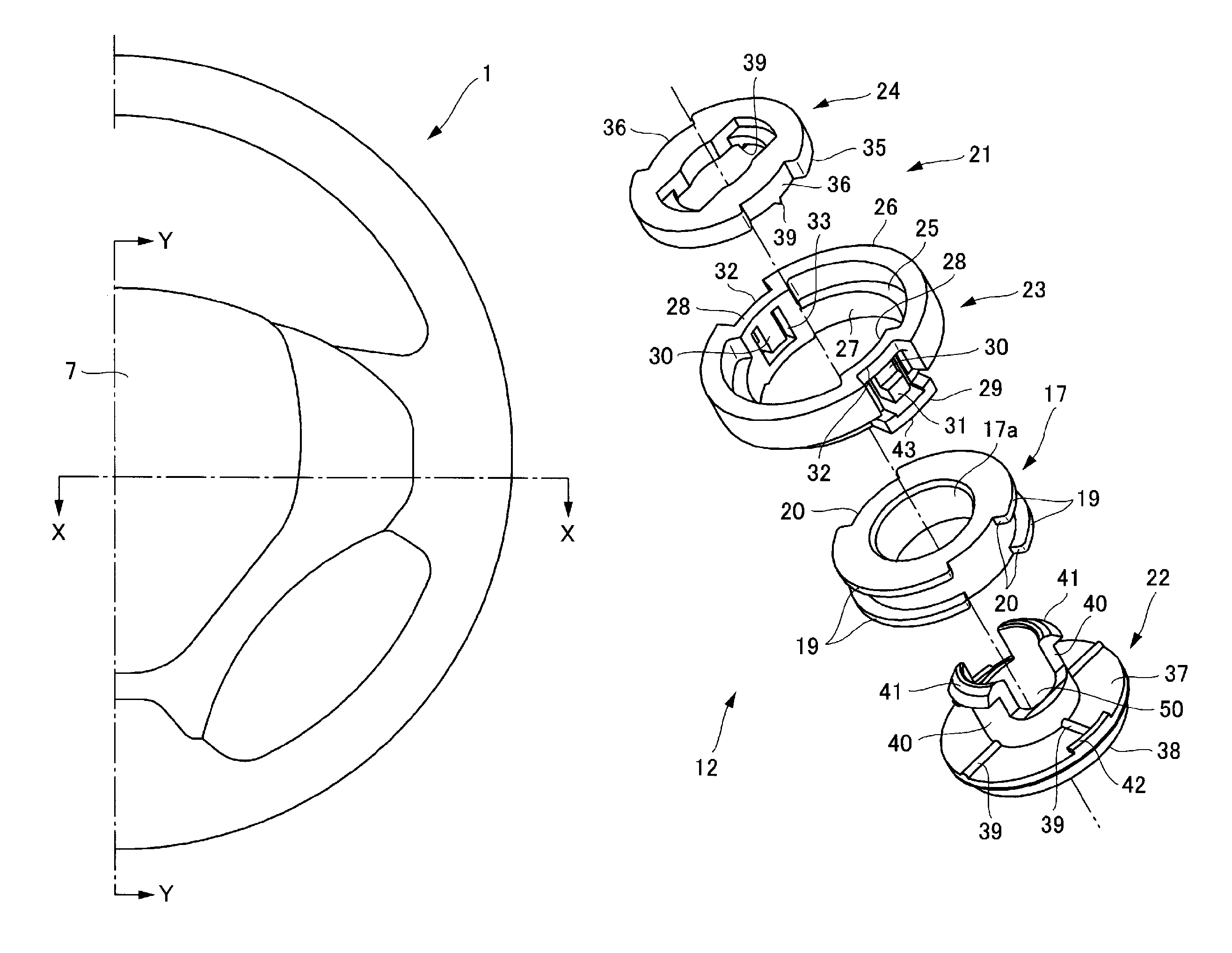 Steering wheel structure with airbag module