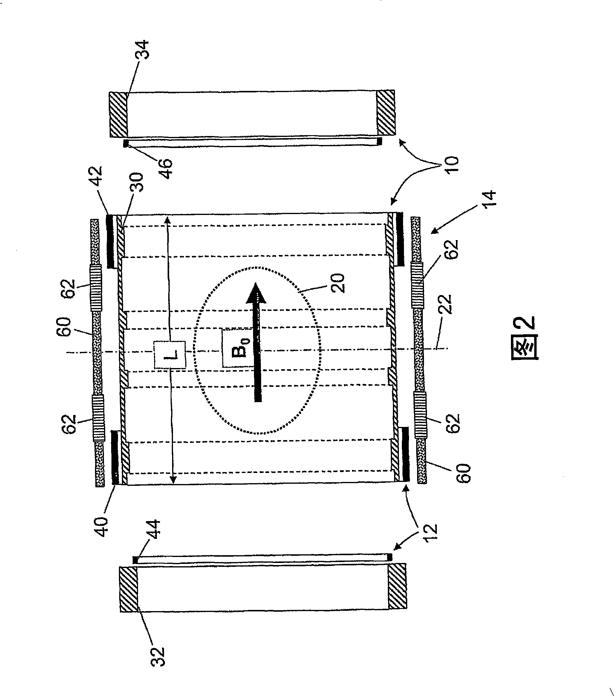 Magnetic resonance scanner with a longitudinal magnetic field gradient system