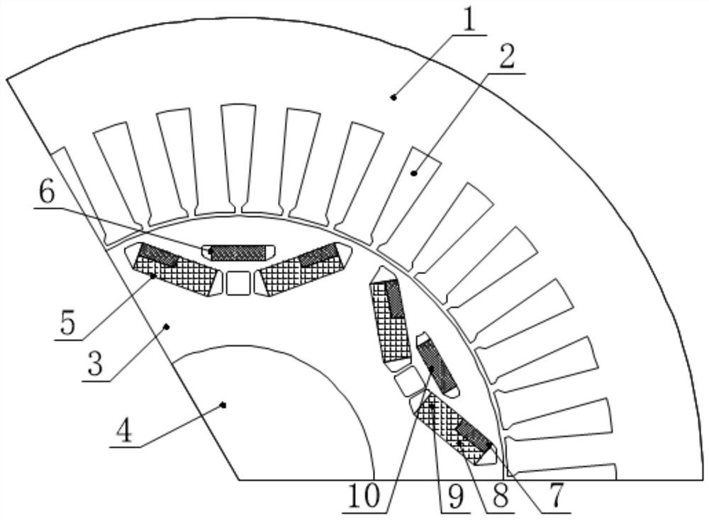 Three-section variable magnetic circuit series-parallel connection adjustable magnetic flux motor