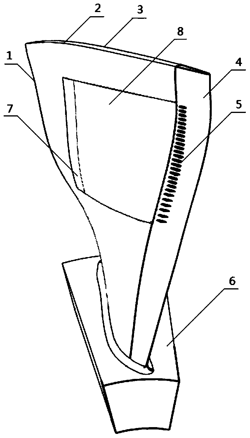 Air-film damped fan blades with orifices covered by shock-absorbing thin plates