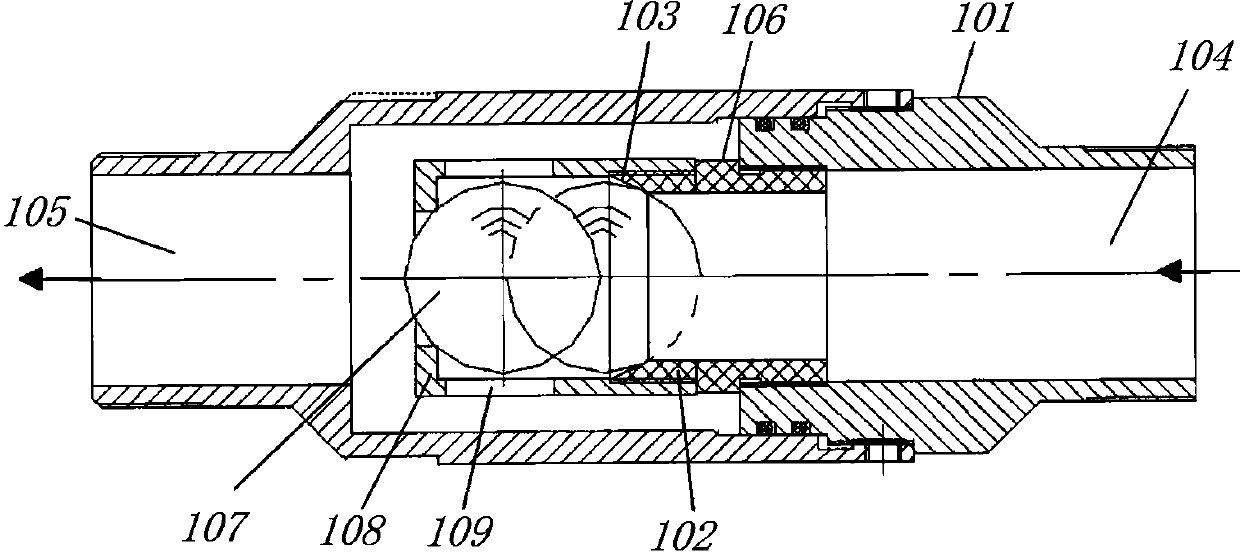 Valve ball type check valve