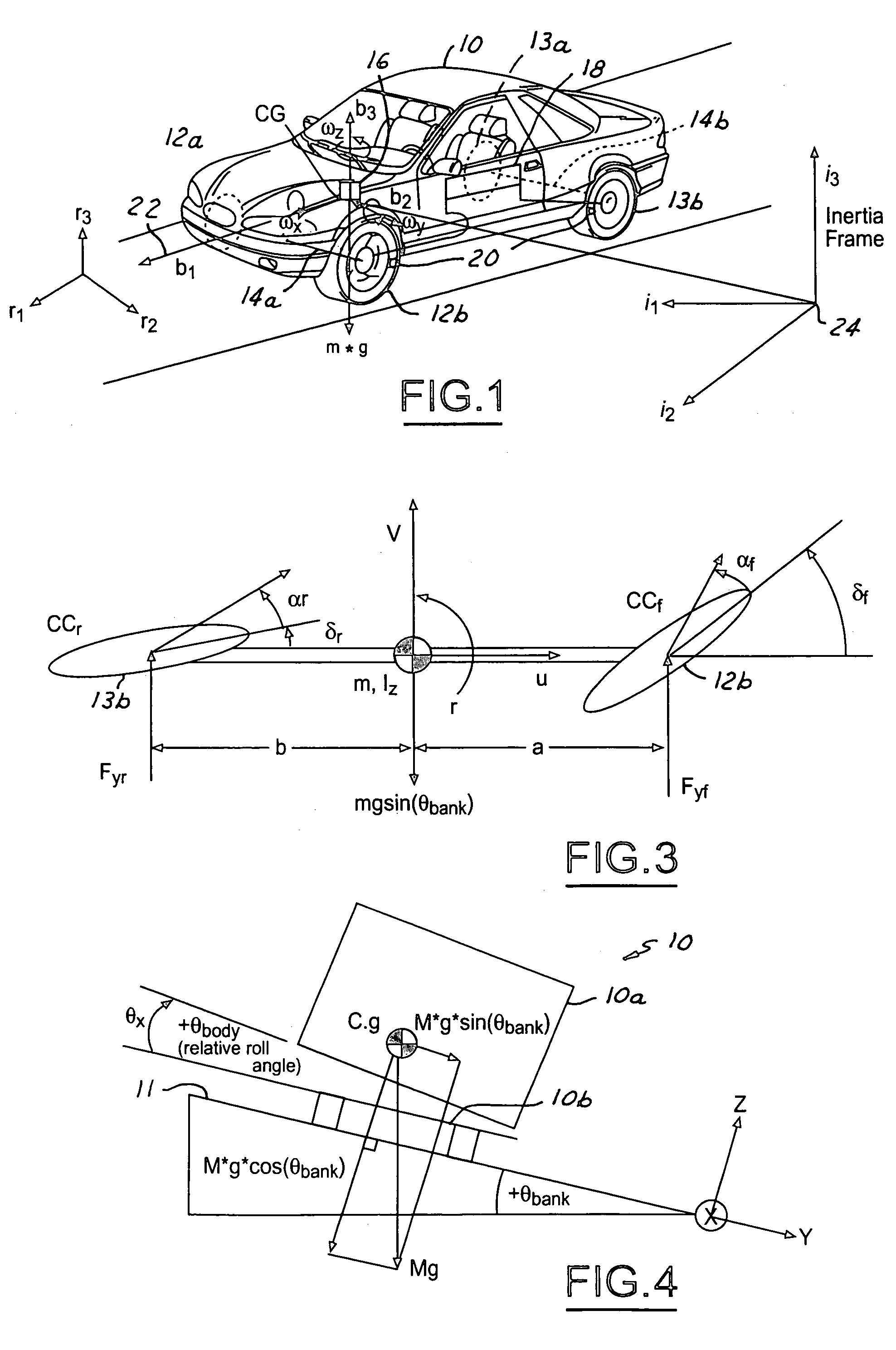 System and method for determining desired yaw rate and lateral velocity for use in a vehicle dynamic control system