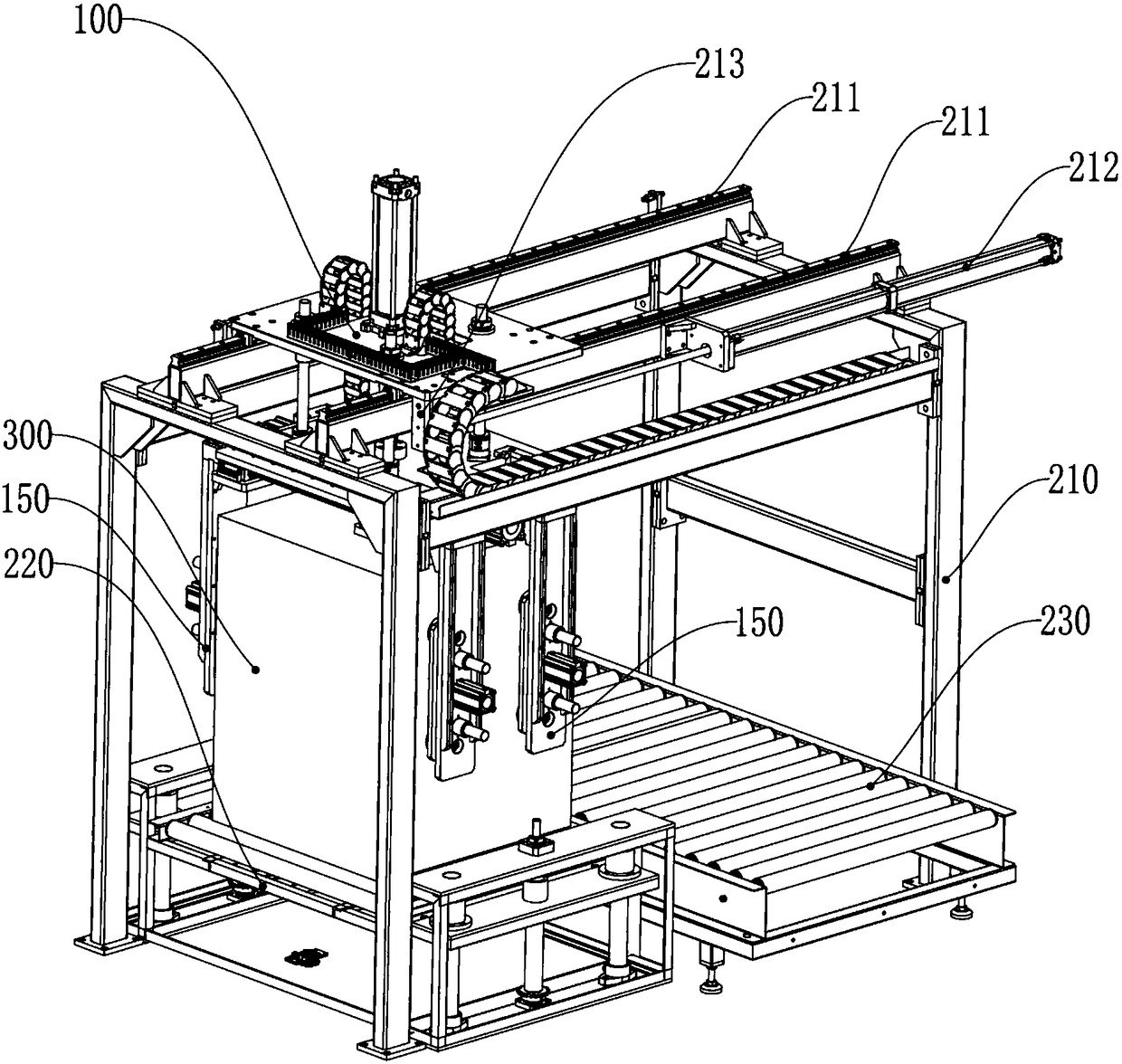 Grabbing device and transportation system