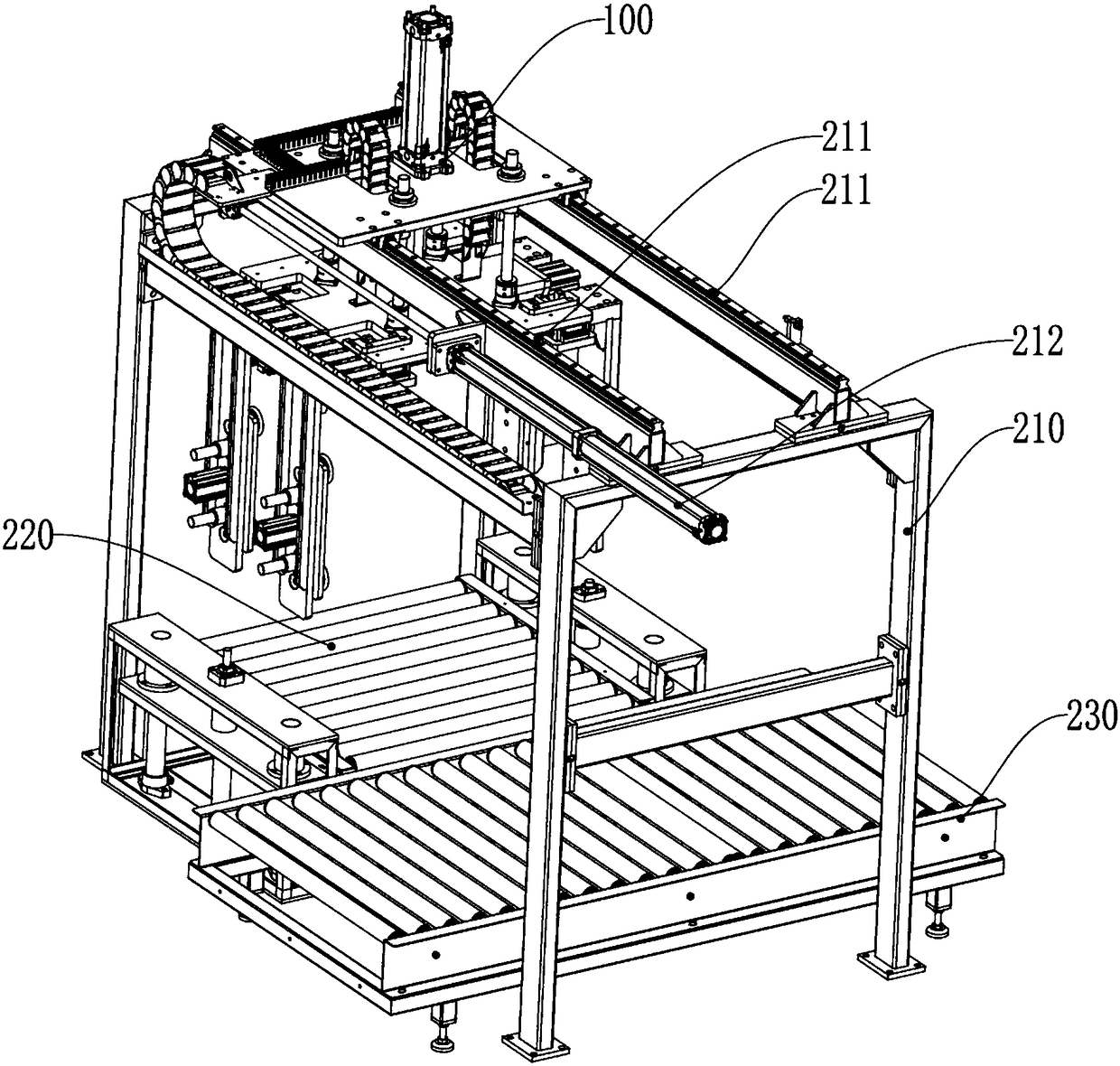 Grabbing device and transportation system