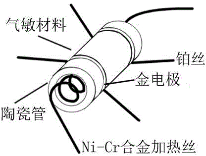 Acetone gas sensor and preparation method thereof