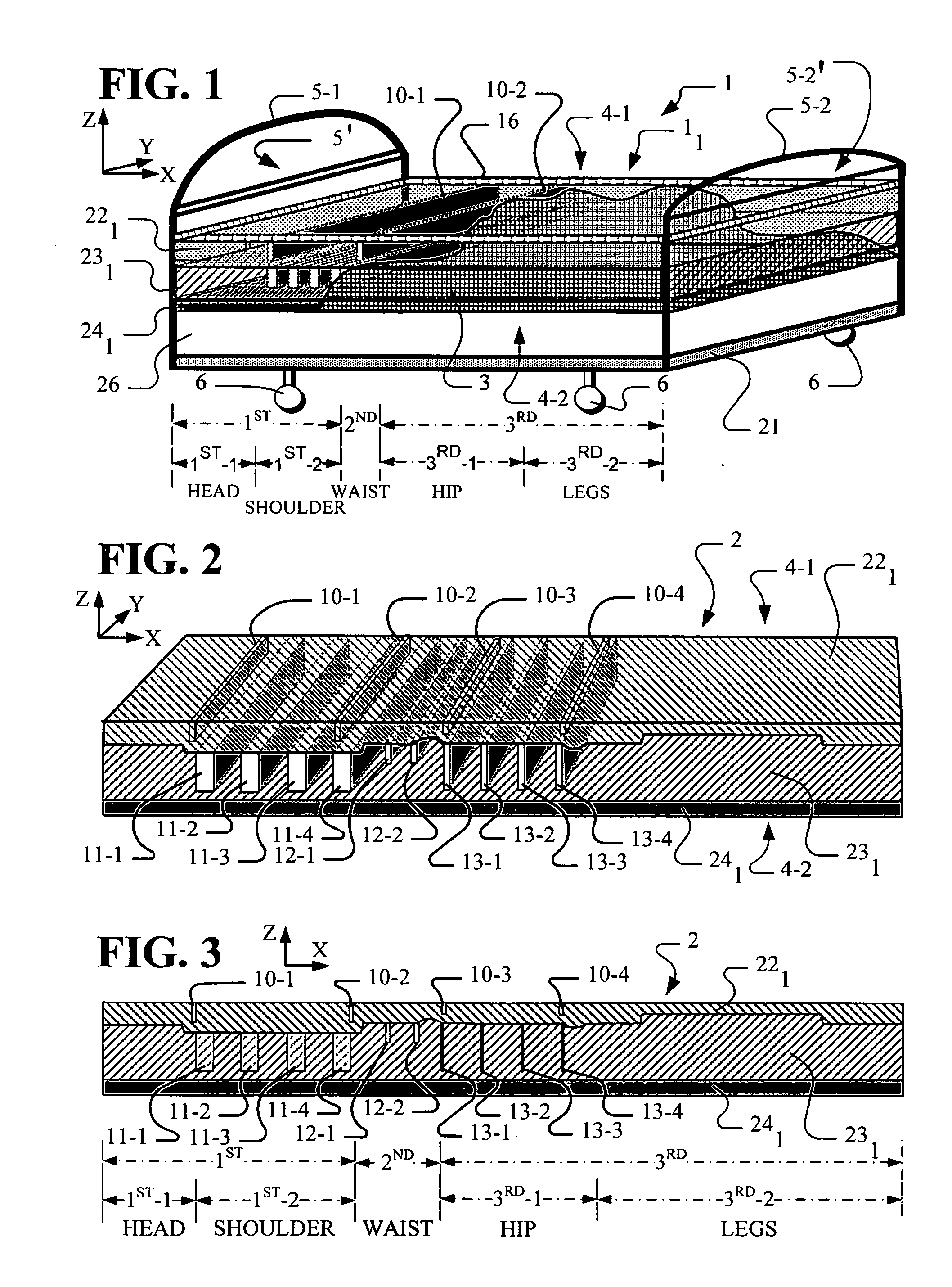 Internal contour foam mattress