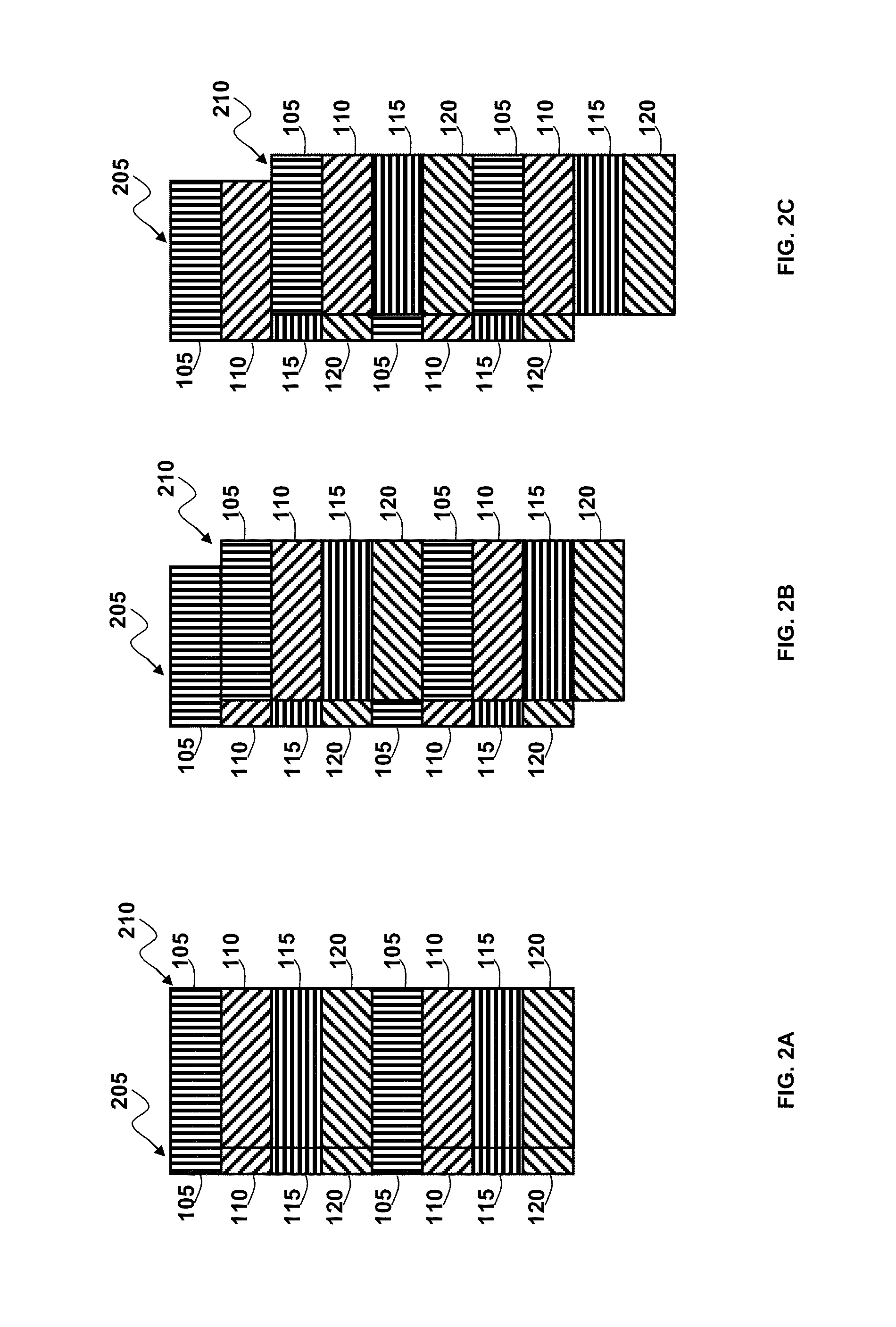 Polarized film apparatus with bands of alternating orientation