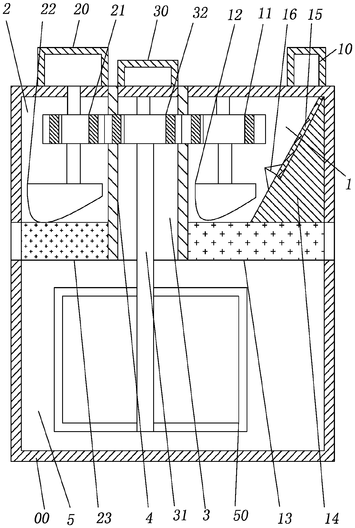 Mixing device for glass bottle making