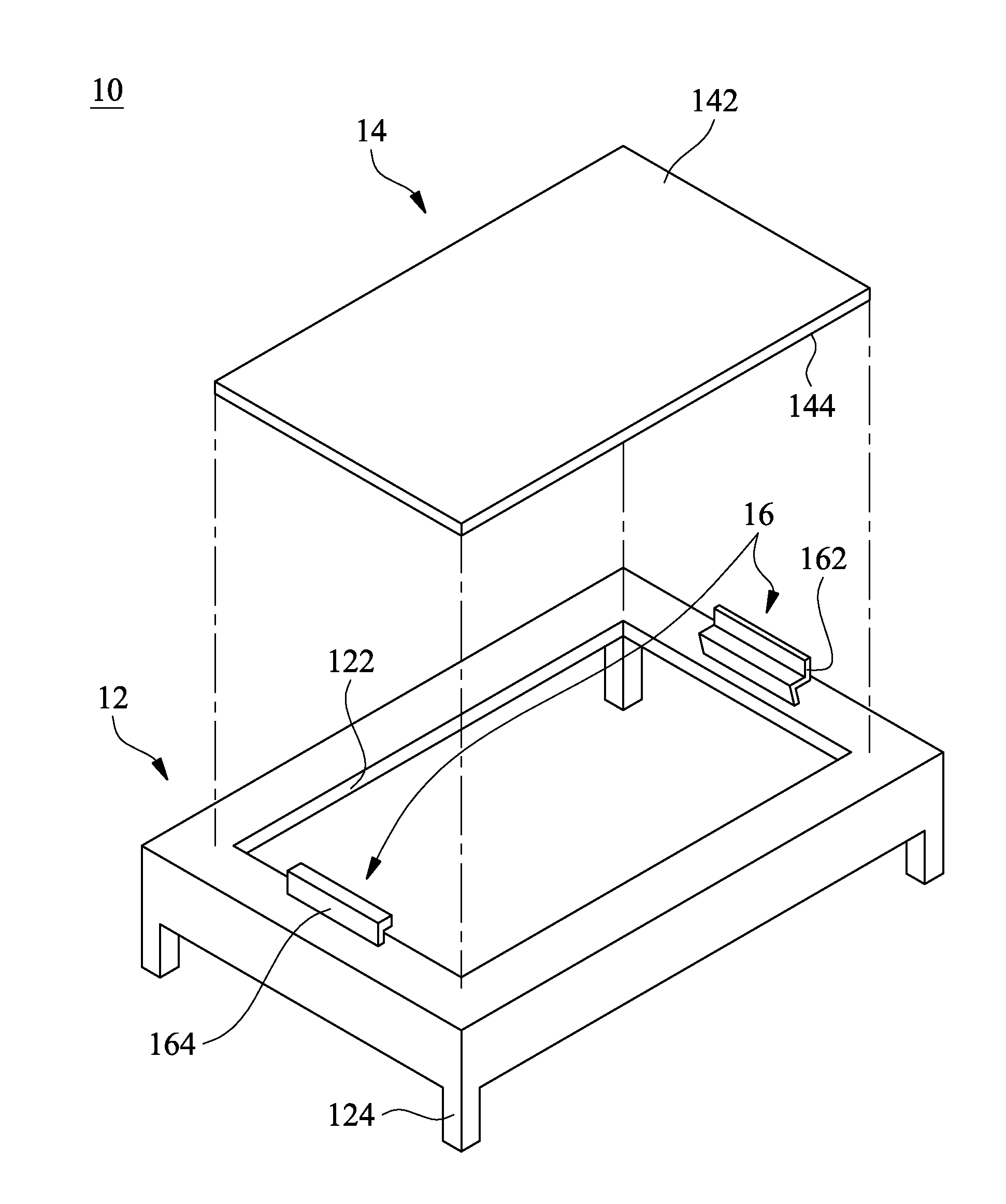 Assembled electromagnetic shielding case