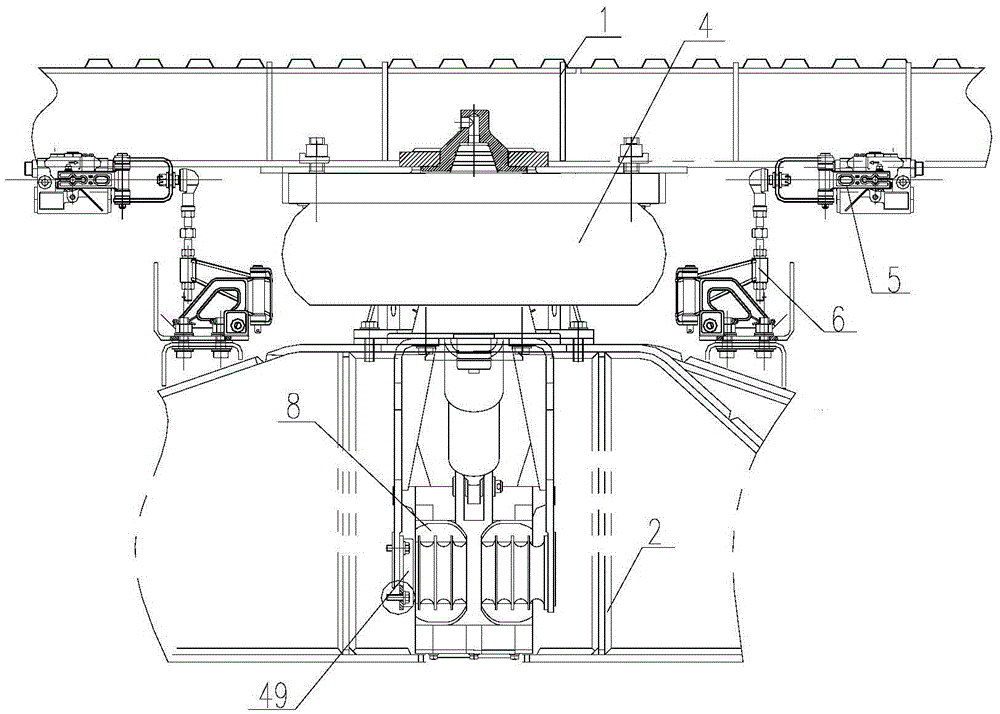 Straddle type monorail train central traction device