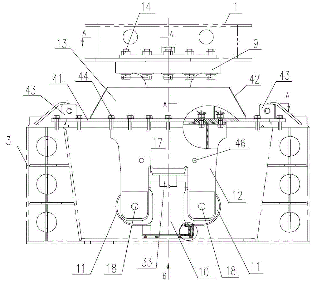 Straddle type monorail train central traction device