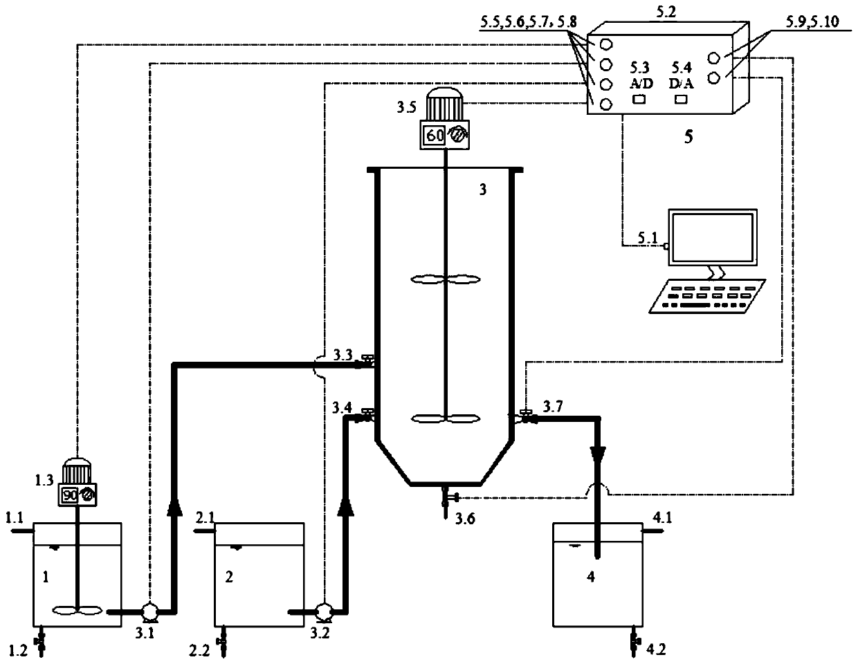 Device and method for removing granular organic matters and producing NO2&lt;-&gt;-N based on hydrolytic acidification coupling short-cut denitrification technology