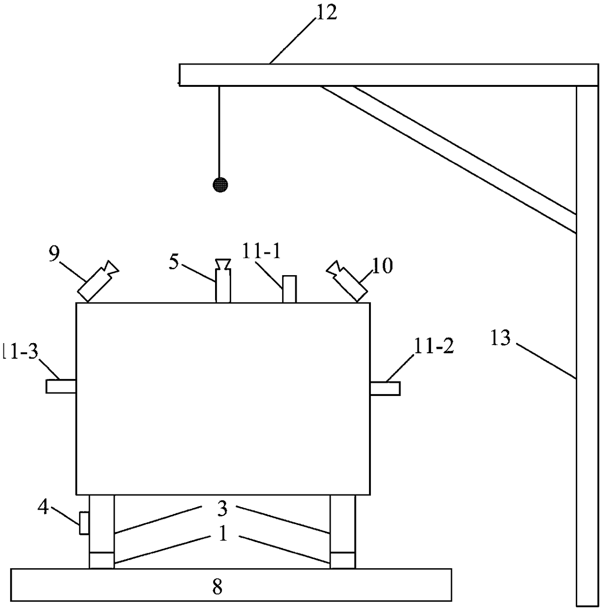 Defect detection imaging system of railway overhead contact system supporting mechanism