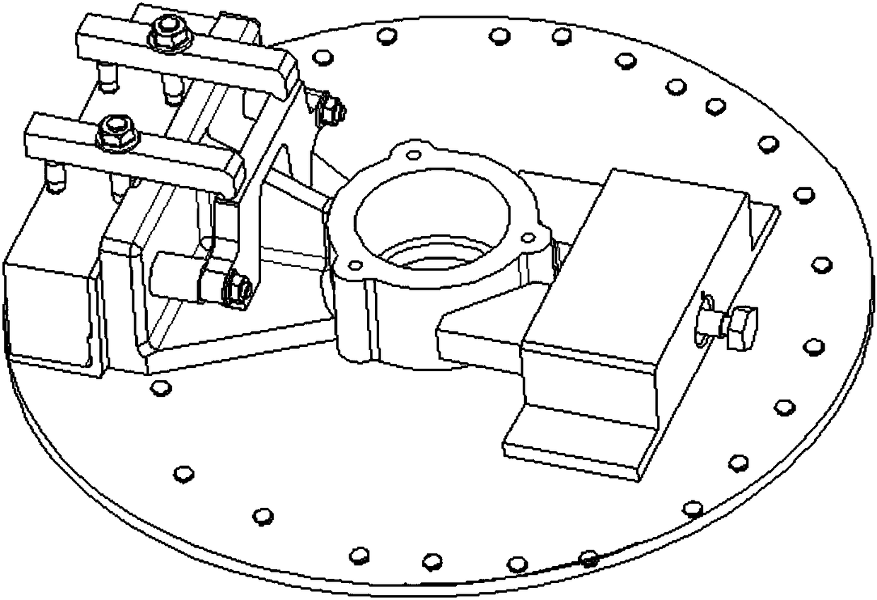 Clamping tool for drilling of end cover of wind turbine generator shell