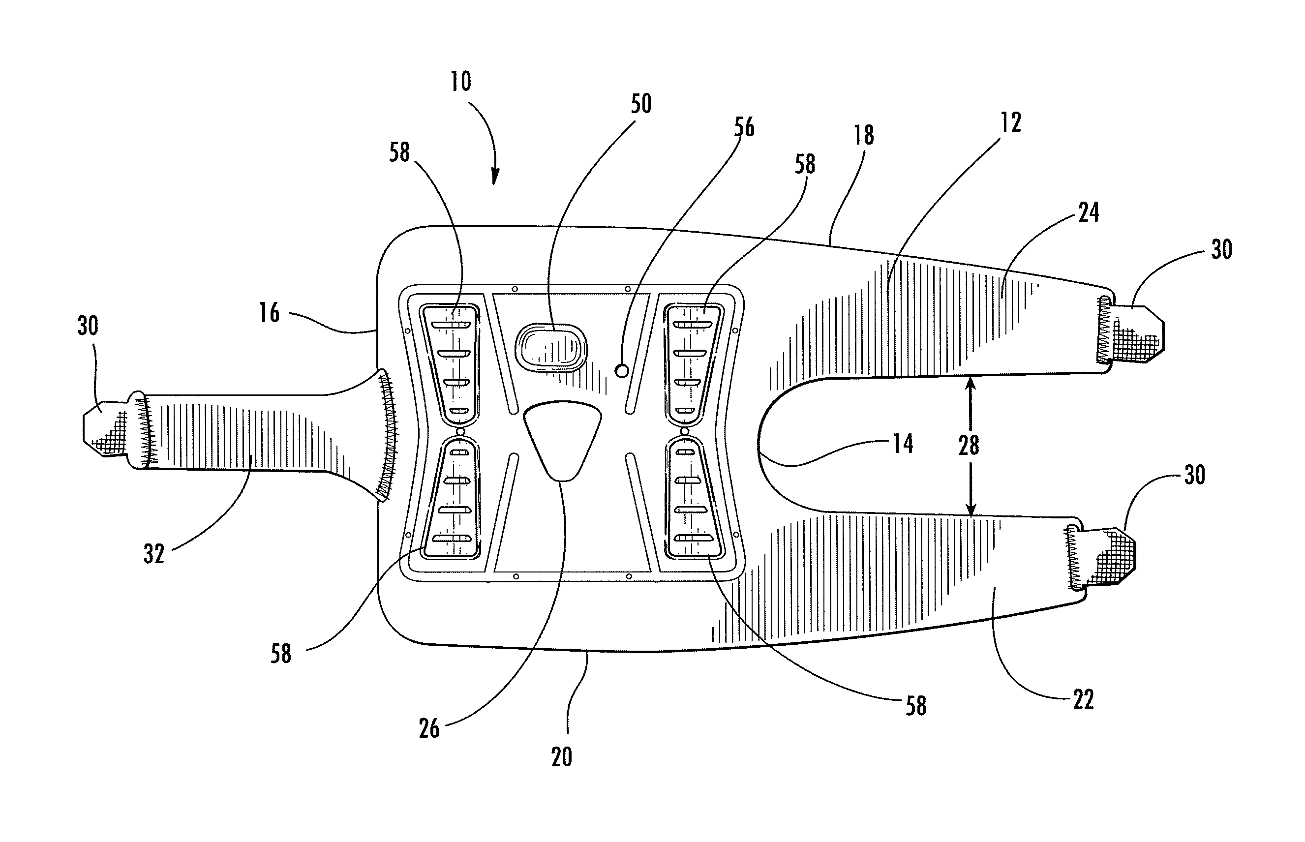 Fastener tabs and strapping system for orthopedic supports and method of using same