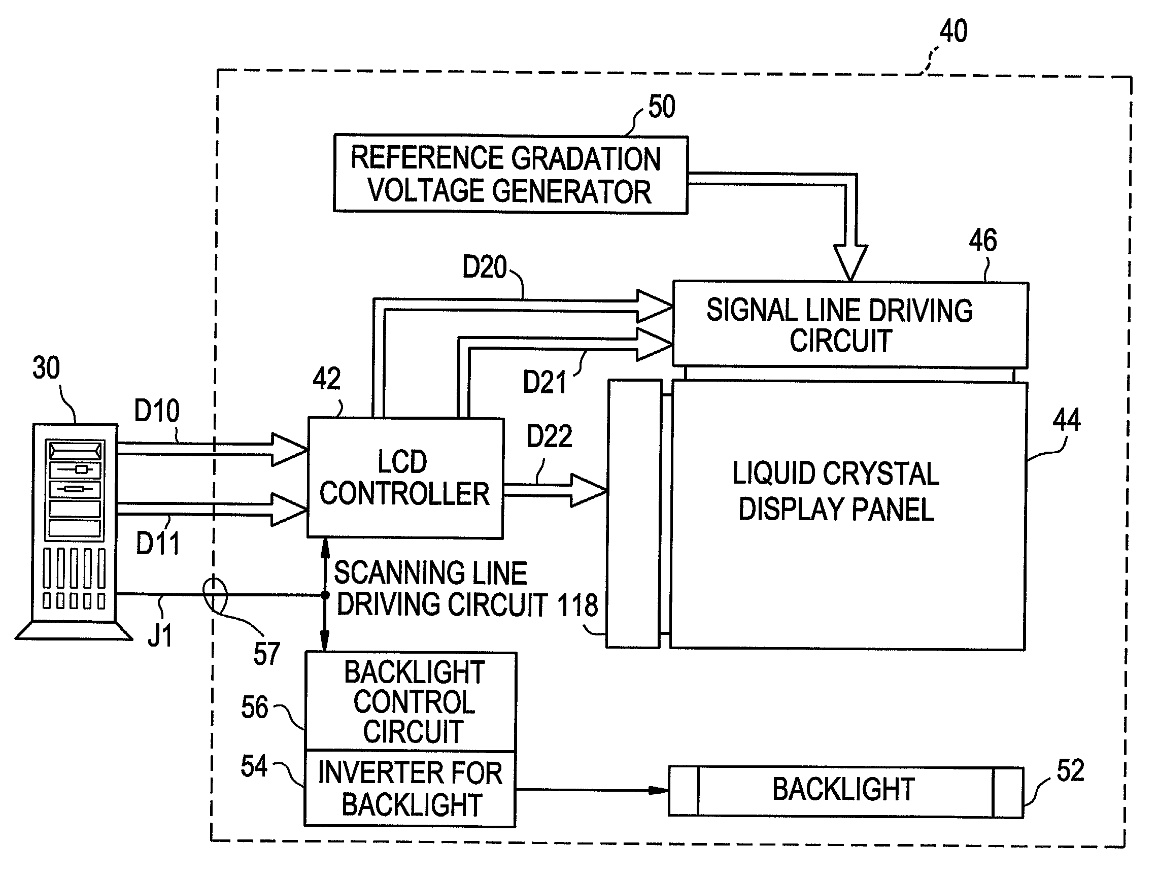 Liquid crystal display and computer