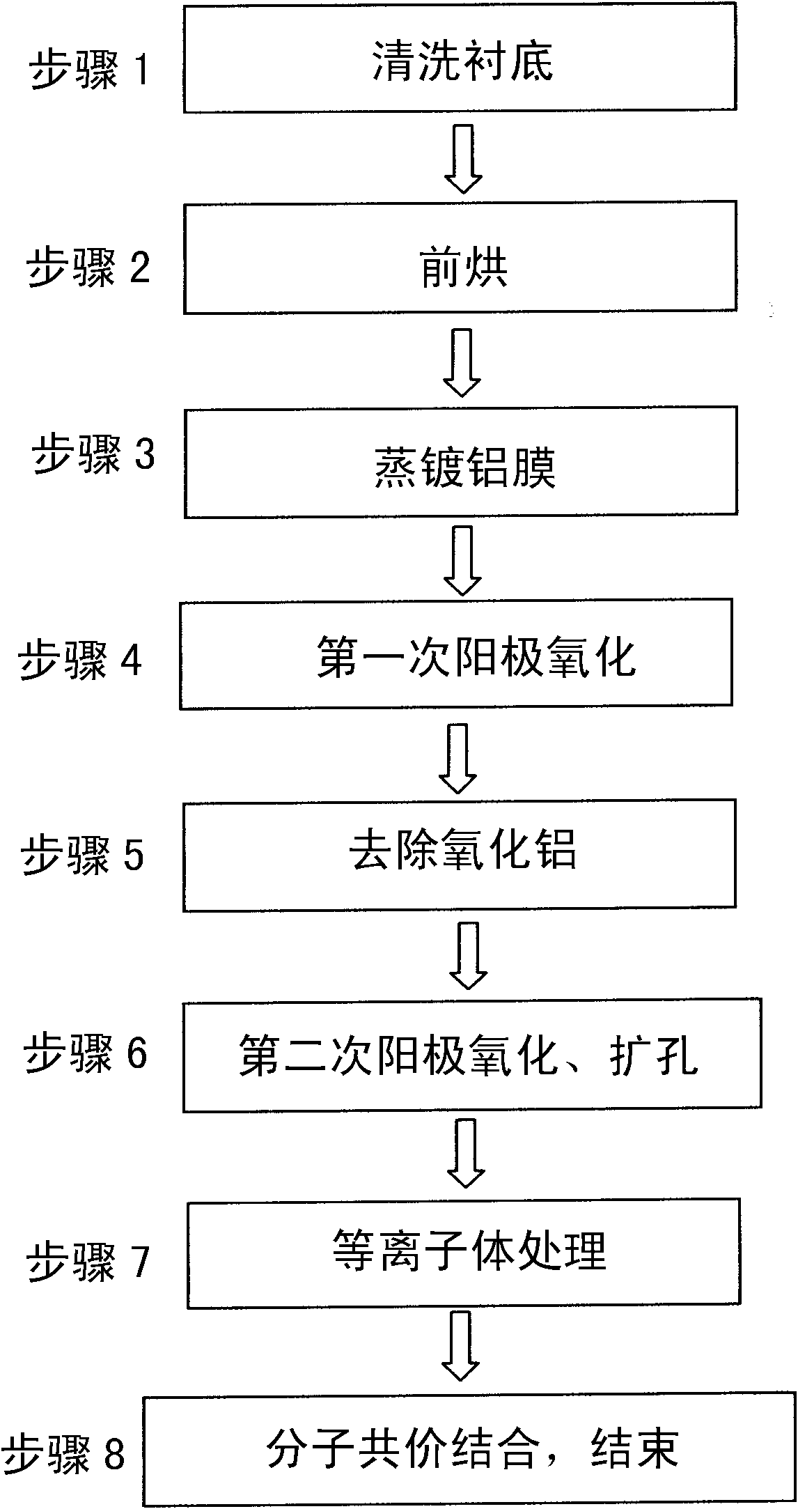 Manufacturing method of porous anodised aluminum oxide biochip