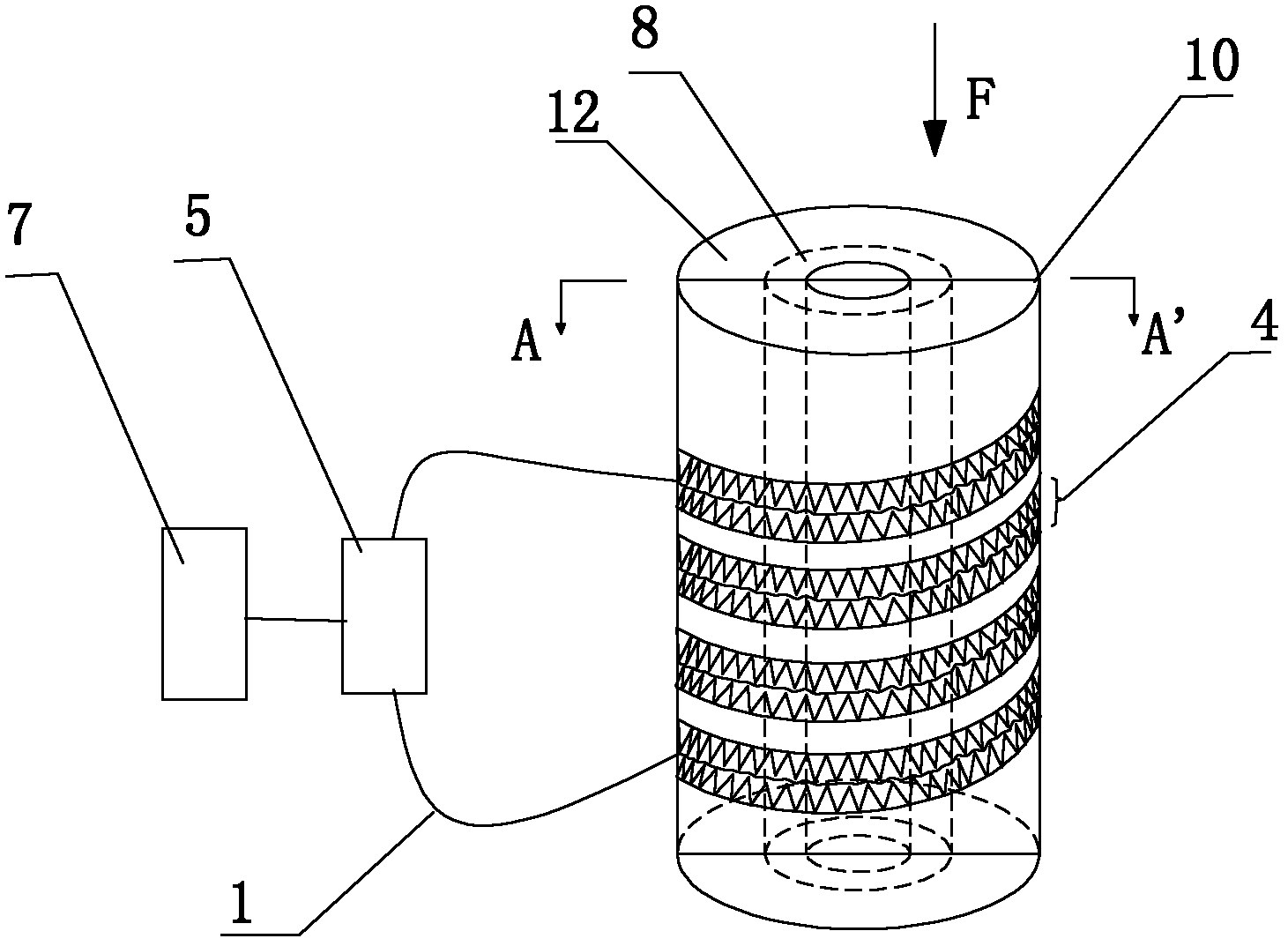 Optical fiber sensing device based on composite material