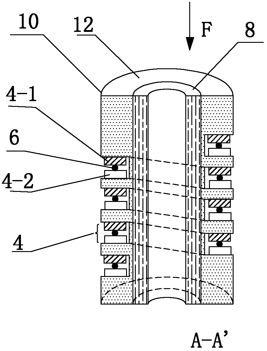 Optical fiber sensing device based on composite material