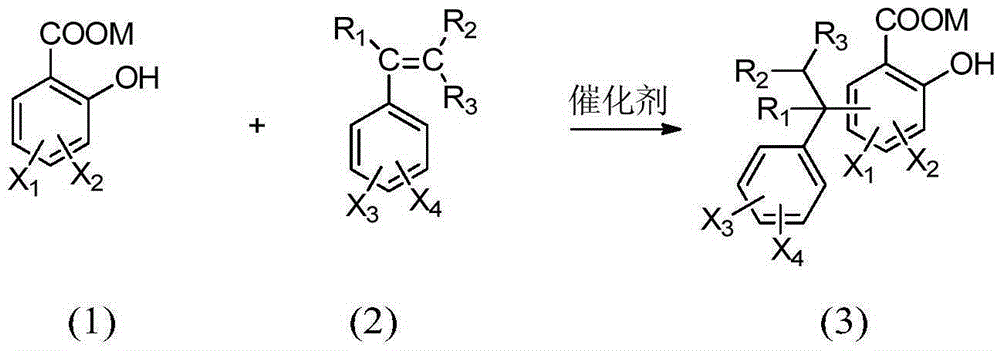 Preparation method of aralkyl salicylic acid derivative