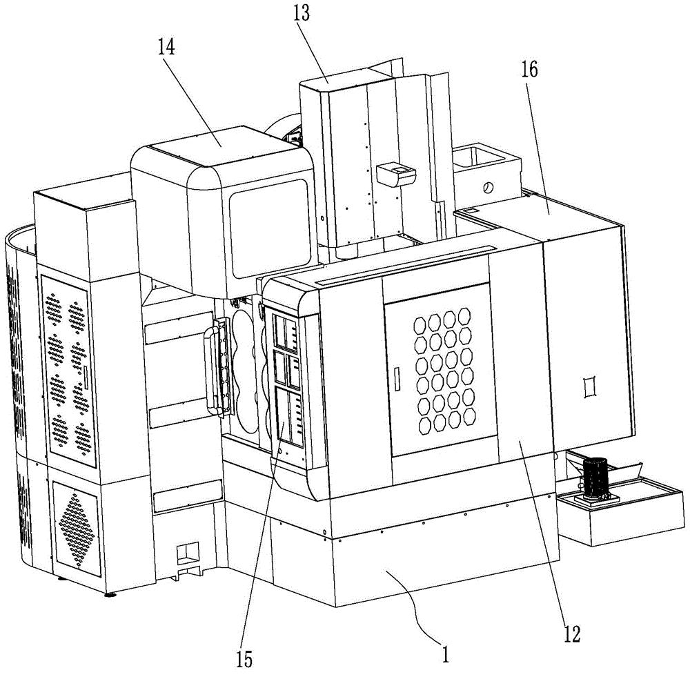 Vertical-horizontal composite multi-axis numerical control machining center