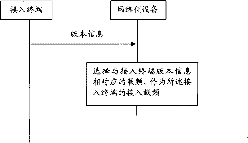 Method, device and system for selecting access carrier frequency