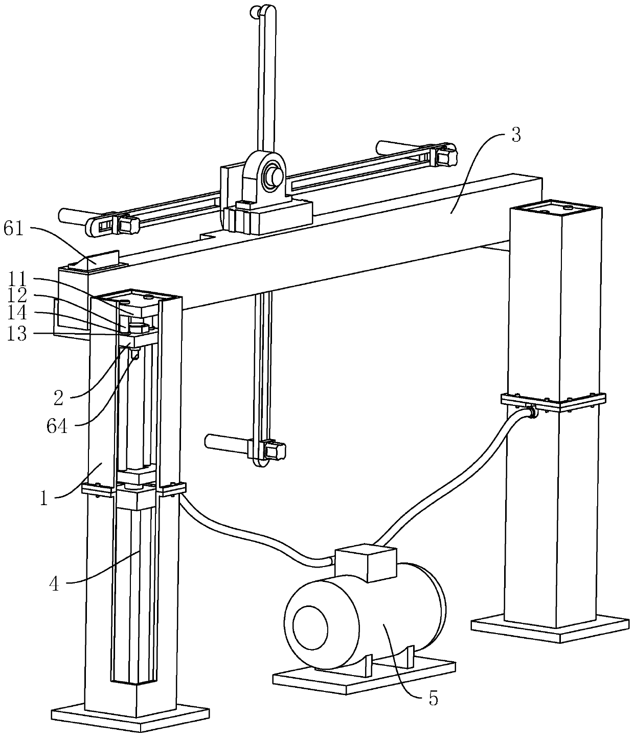 Pneumatic repairing frame for bicycle