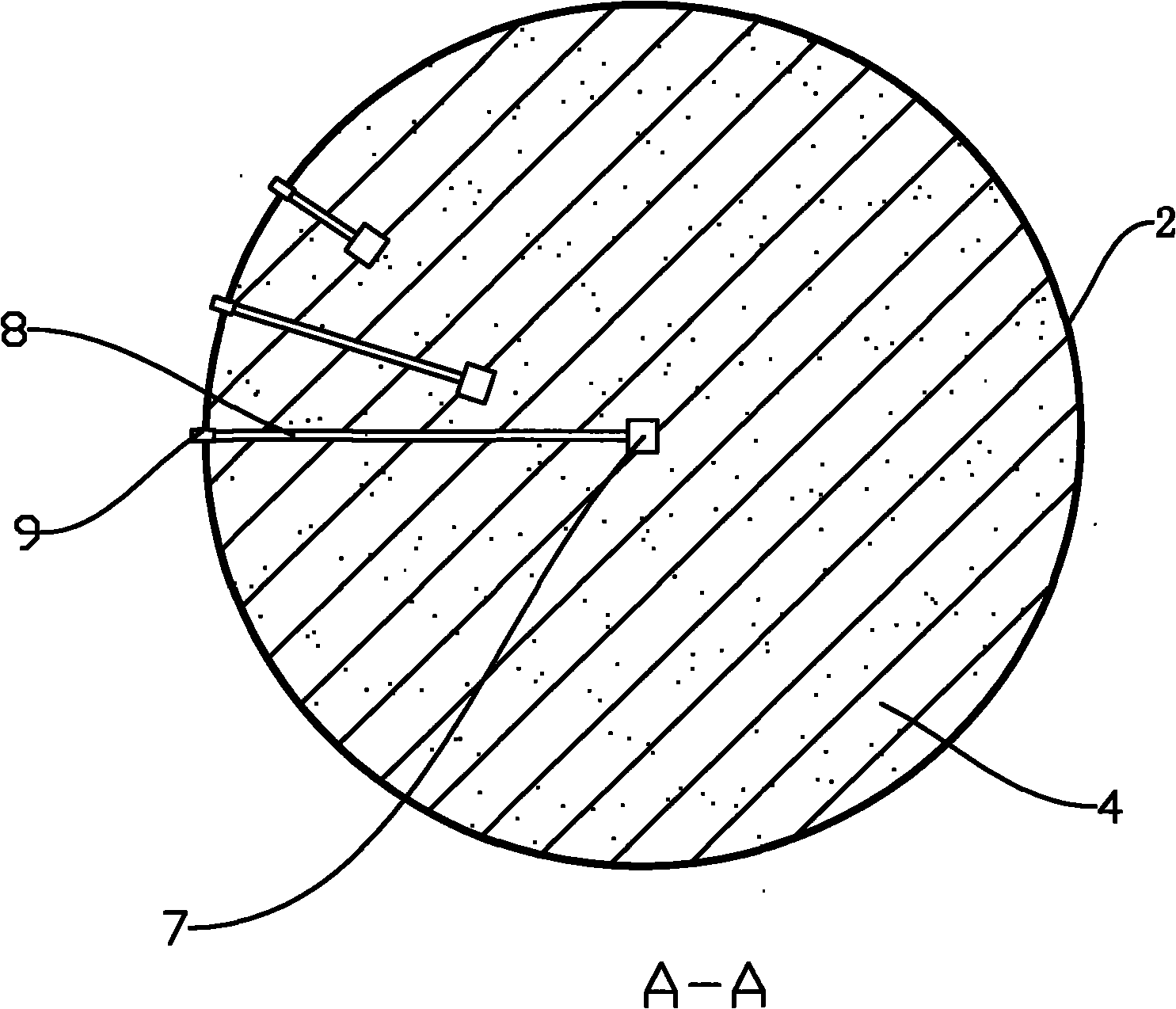 Test chamber for radon exhalation rate in soil