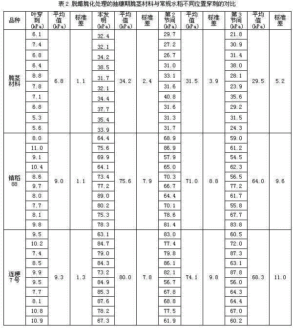 Quantitative screening method for embrittling special rice