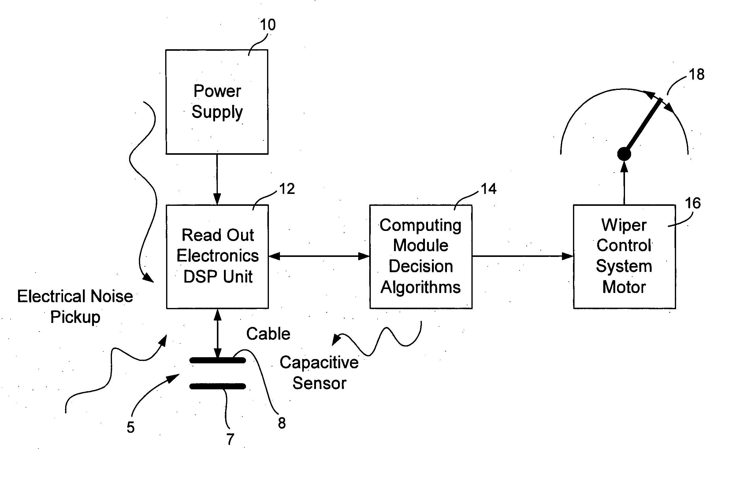 Rain sensor with fractal capacitor(s)