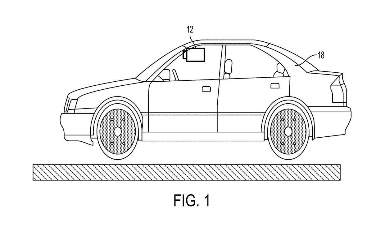 Road vertical contour detection using a stabilized coordinate frame