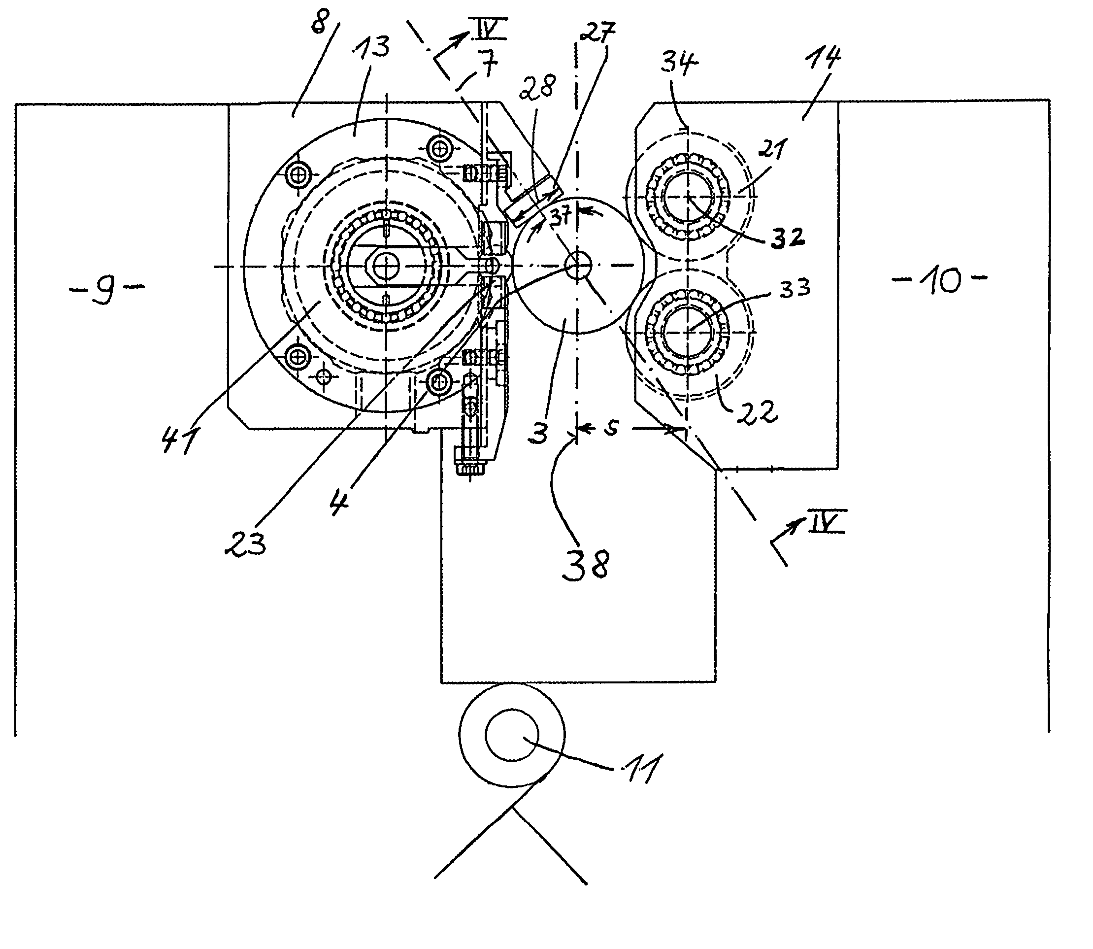 Deep-rolling apparatus of a deep rolling machine crankshafts