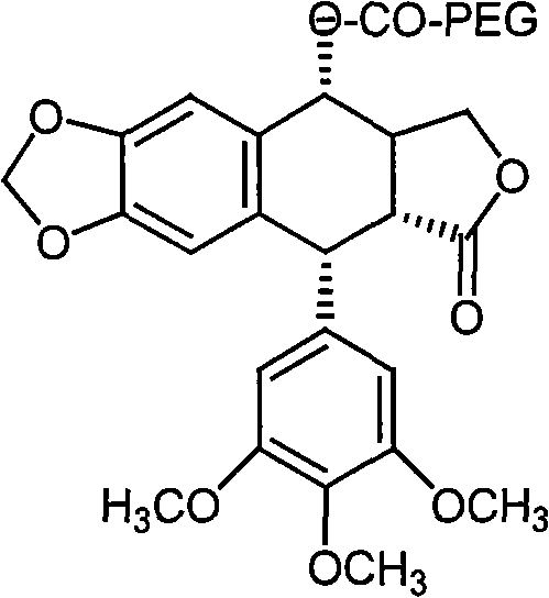 Podophyllinic acid lactone derivant and preparation method thereof