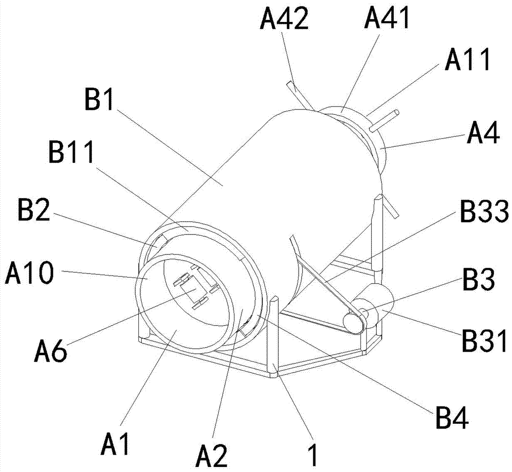 A rotating cracking pipe structure