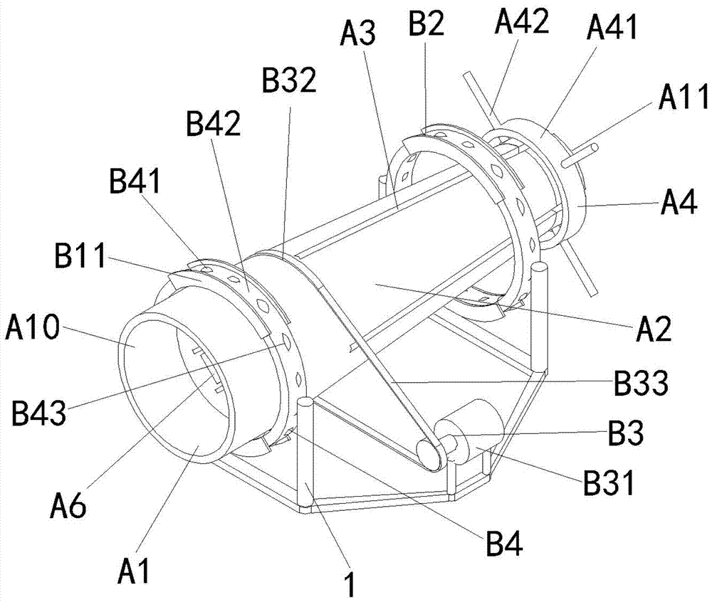 A rotating cracking pipe structure