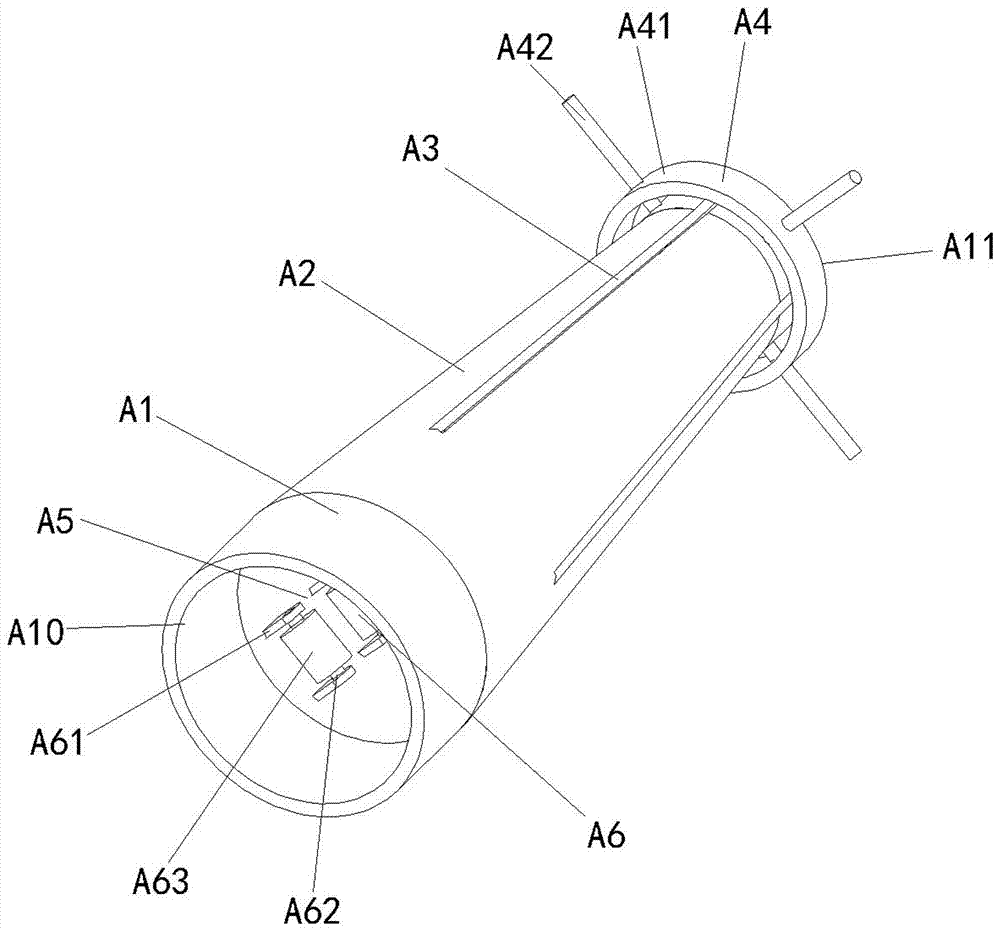 A rotating cracking pipe structure