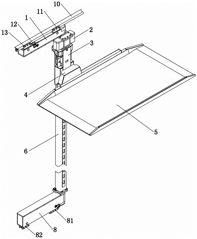 Vehicle platform connection structure for high-rise three-dimensional parking equipment without avoidance