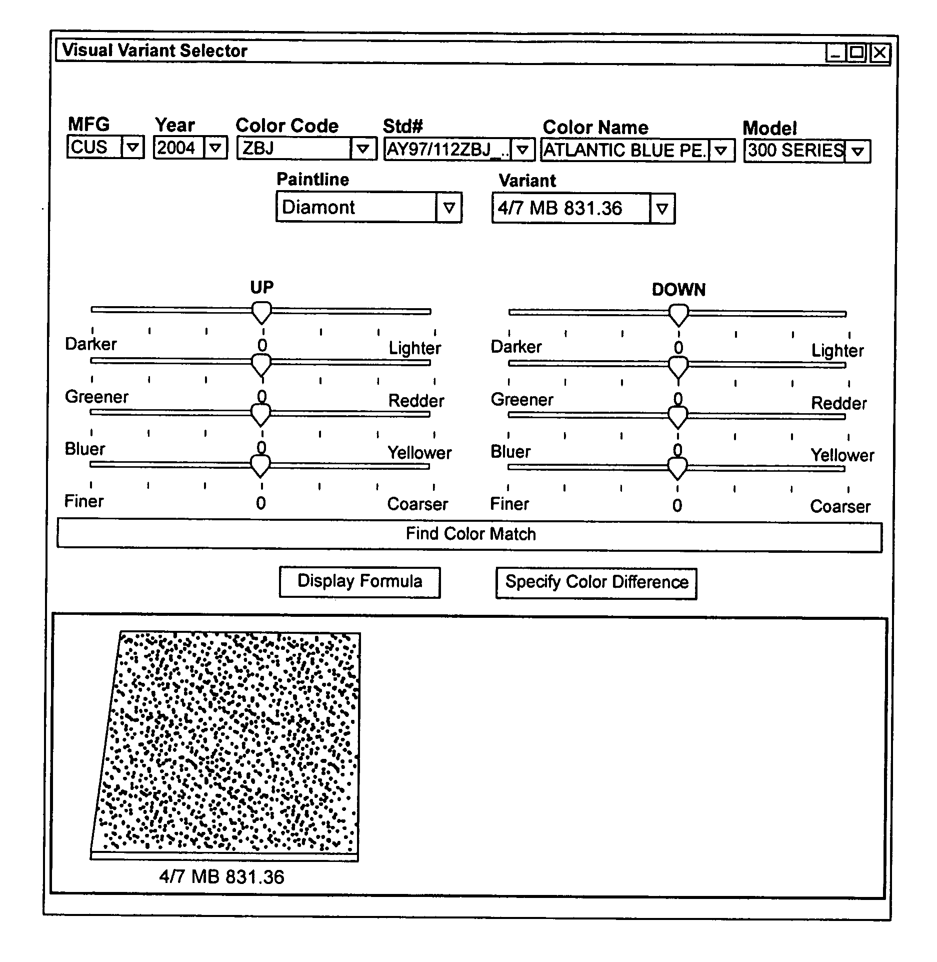 Method of visualizing a color deviation