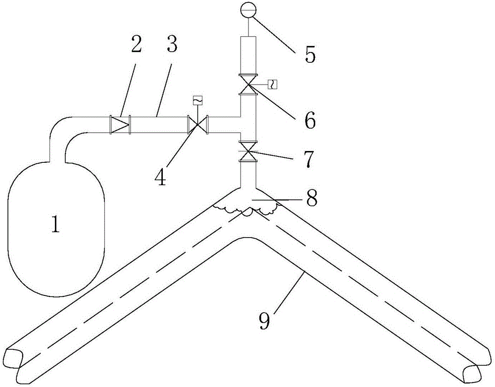 Water hammer protection device for long-distance pumping water supply system