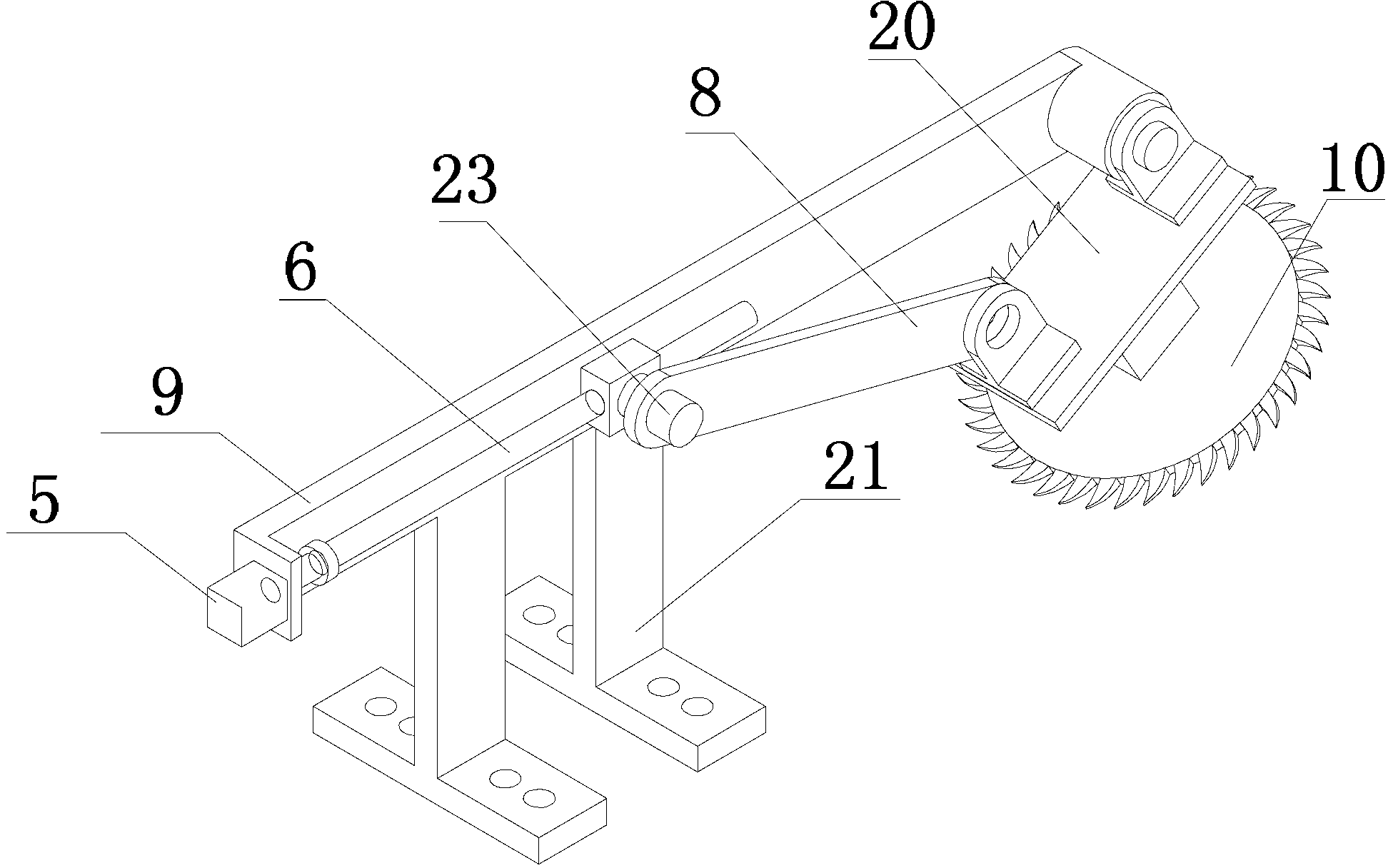 Lifting-type hedgerow trimmer