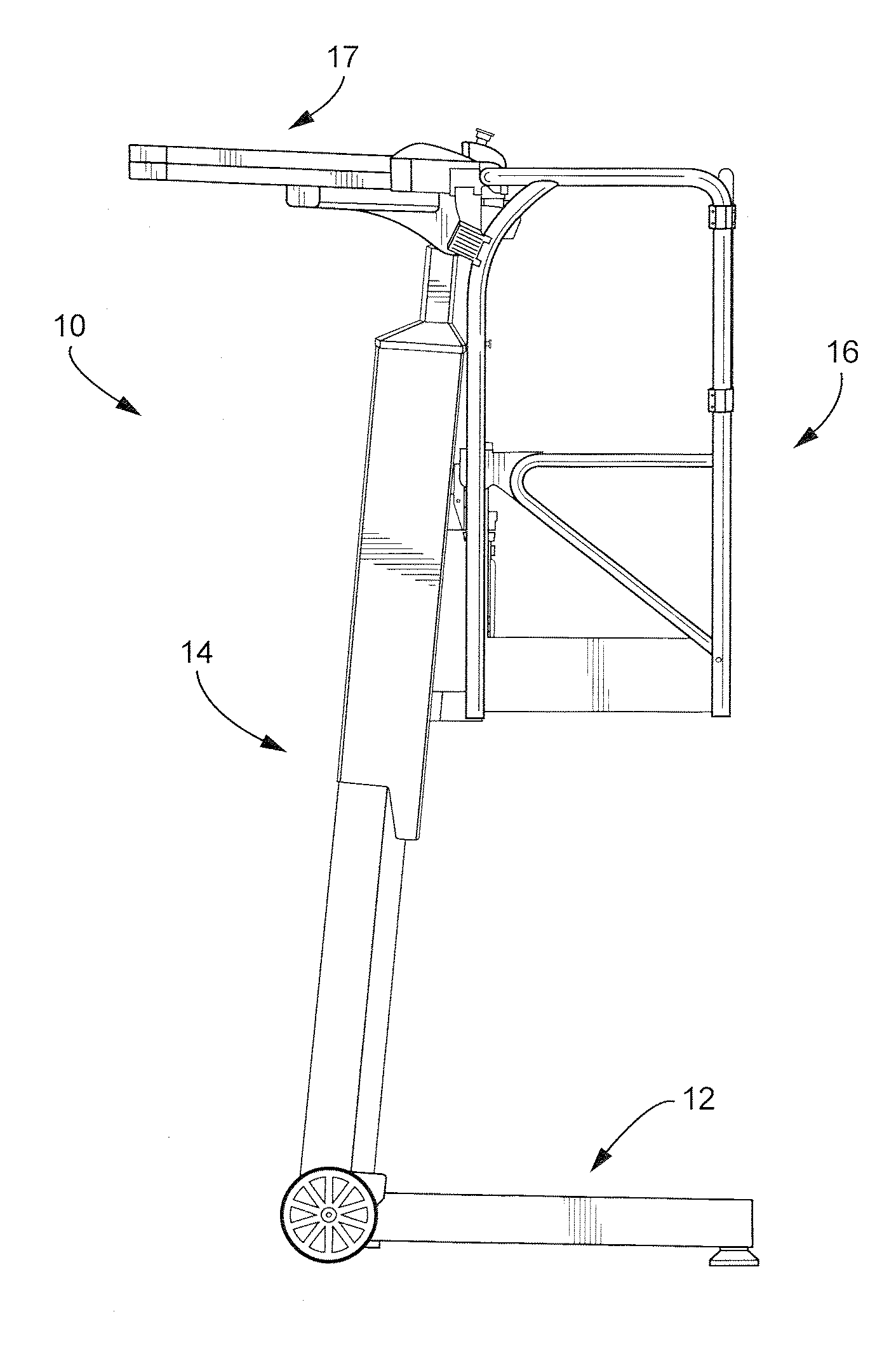 Mast Lift with Screw Drive and Gas Strut