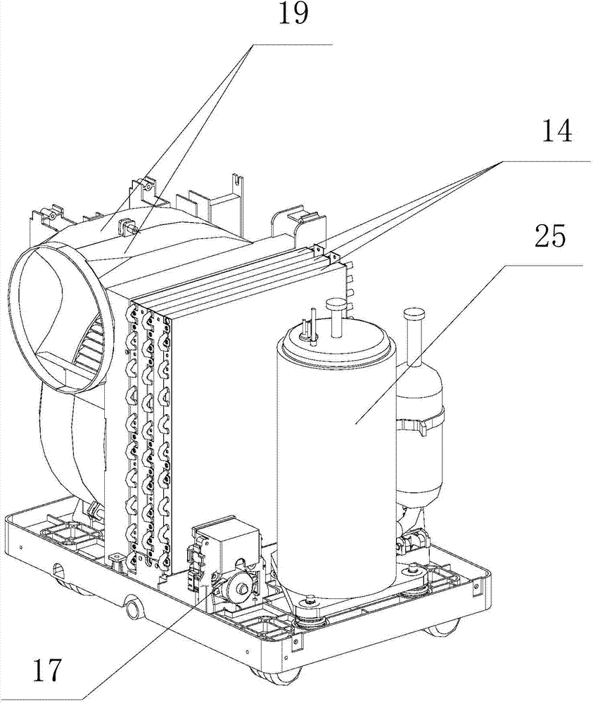 Integrated air conditioner and condensed water processing method for integrated air conditioner