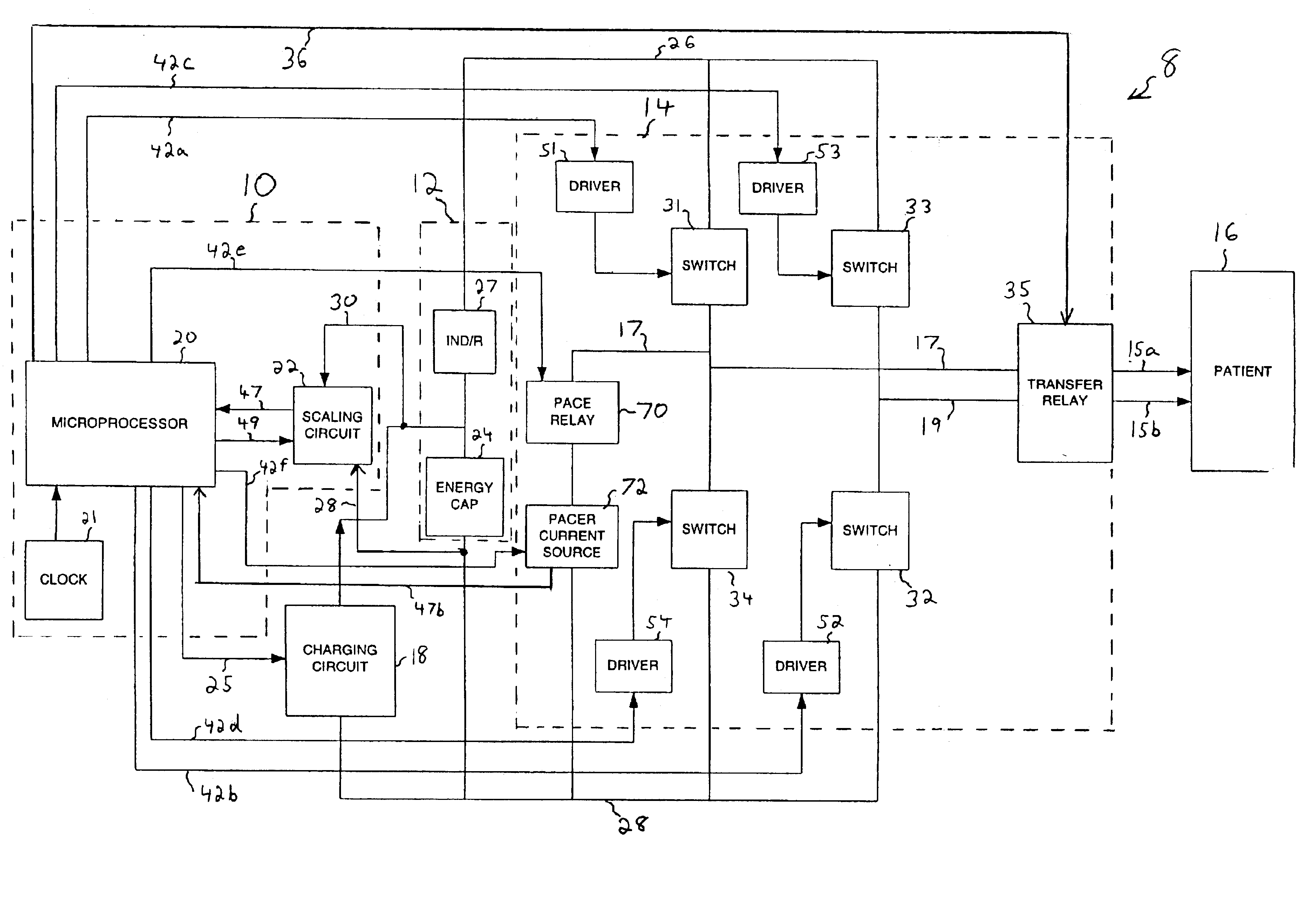 H-bridge circuit for generating a high-energy biphasic waveform in an external defibrillator using single SCR and IGBT switches in an integrated package