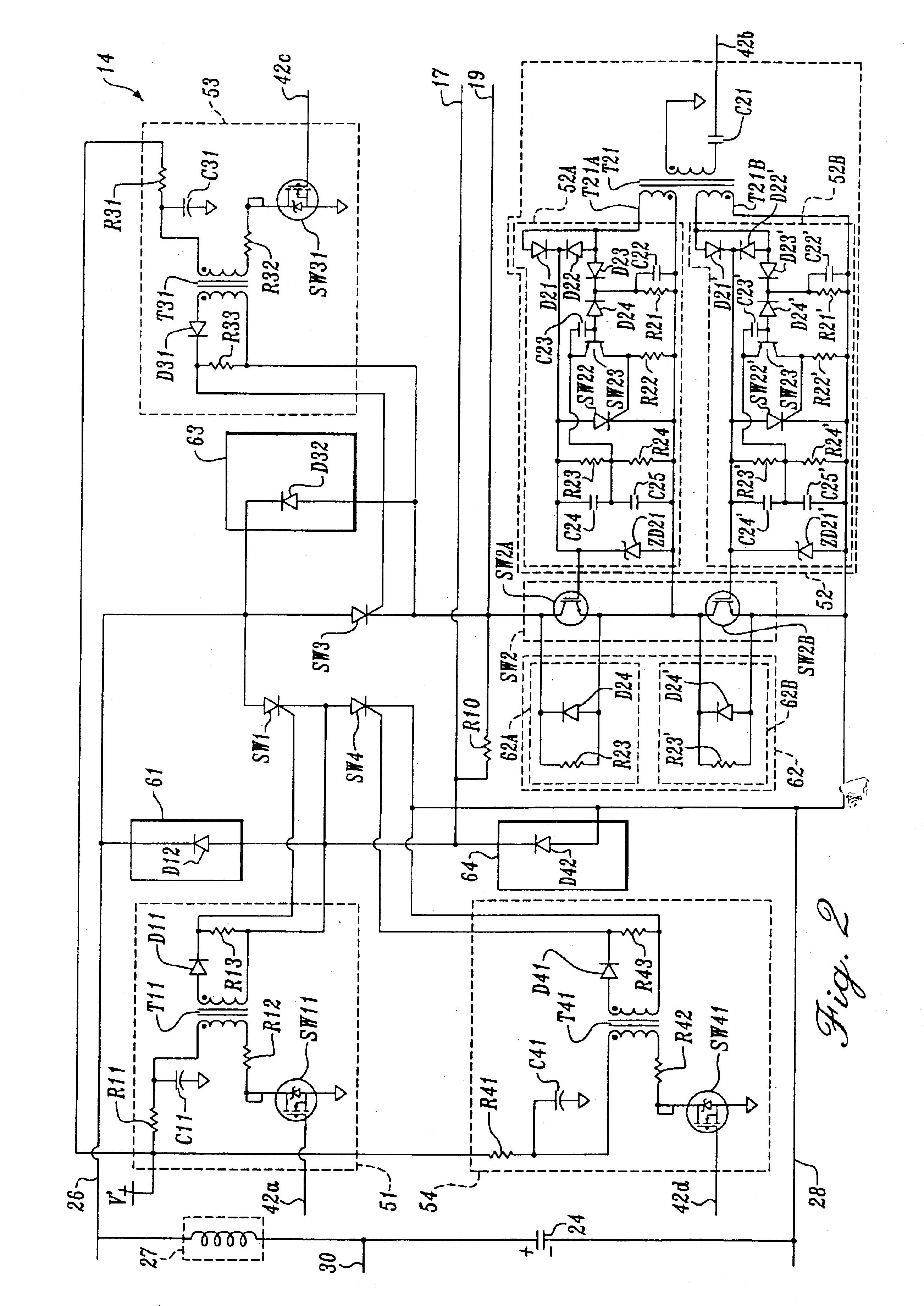 H-bridge circuit for generating a high-energy biphasic waveform in an external defibrillator using single SCR and IGBT switches in an integrated package