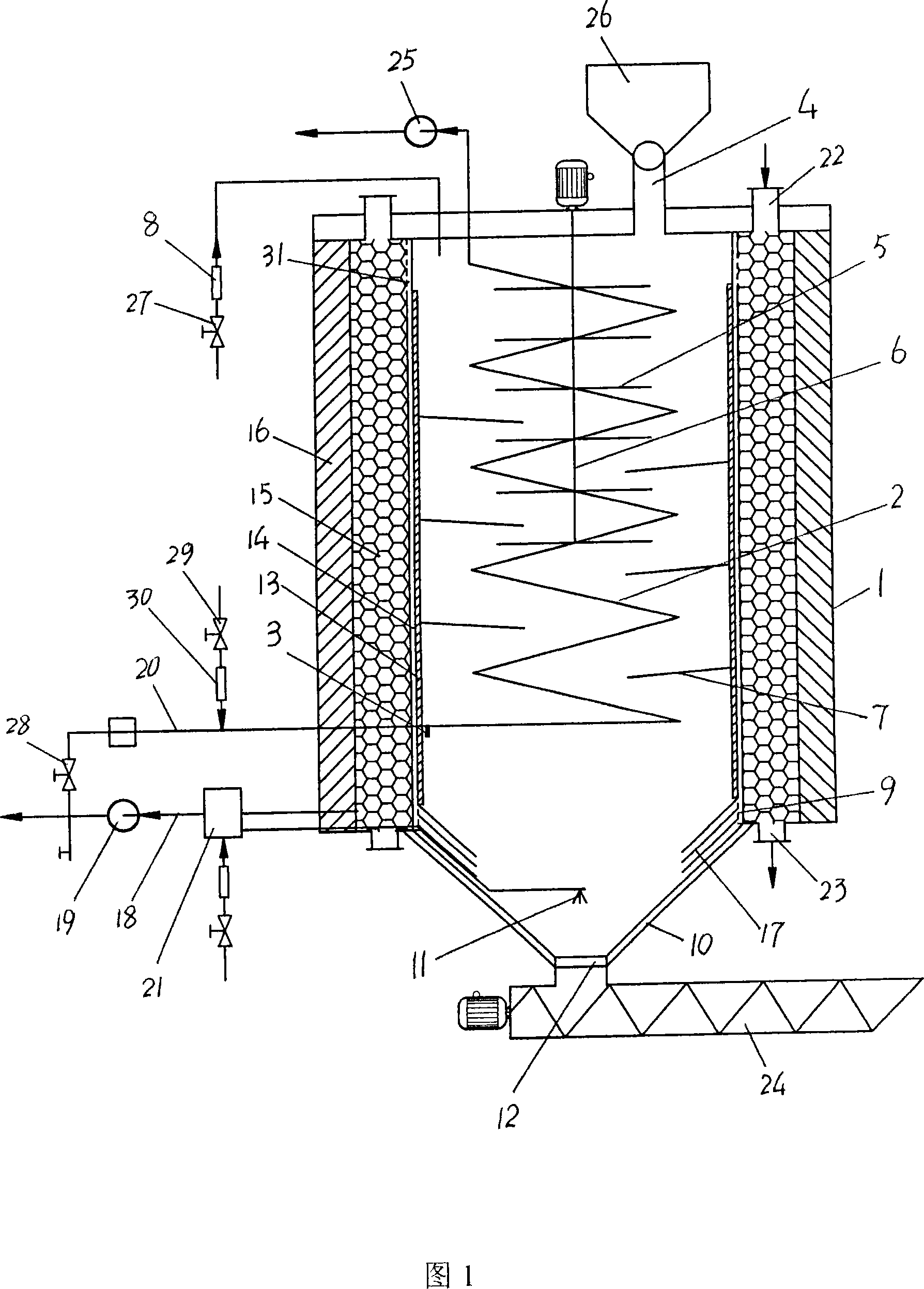 Internal-combustion heating type biomass gasification furnace